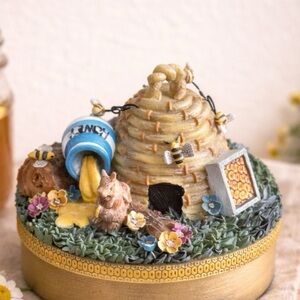 Vintage Our America Beehive Candle Jar Lid Topper Woodland Bee Cottage Farmhouse